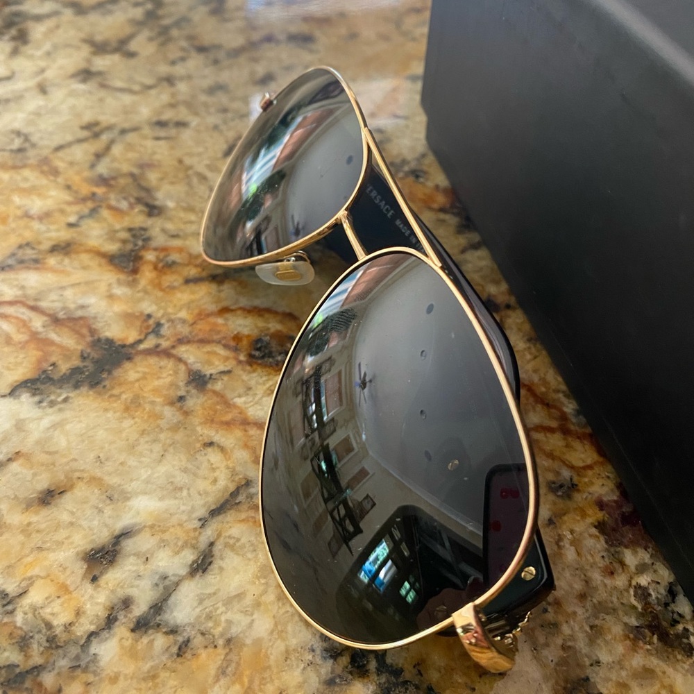 Versace Polarized Aviator Sunglasses